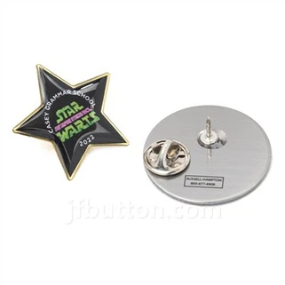 Sou entènèt jwèt Gold Star Pin Badj