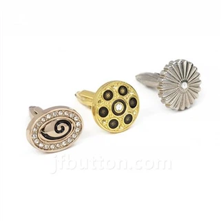 Cufflinks lò blan ak Diamonds