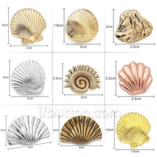 Antique Shell chemiz manch bouton