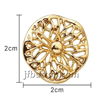 Bouton Gold Hollow Leaf