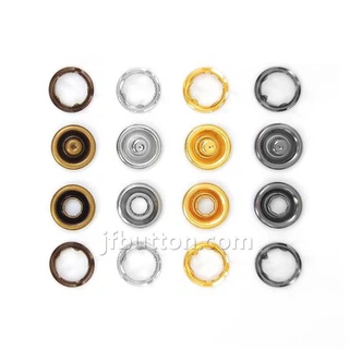 Metal Ring Prong Snap Bouton